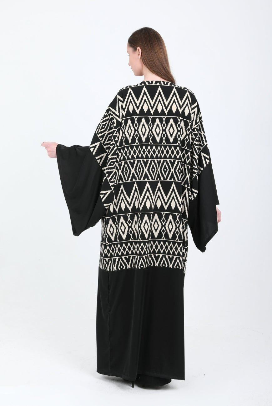 Edged Shoulder Printed Kaftan