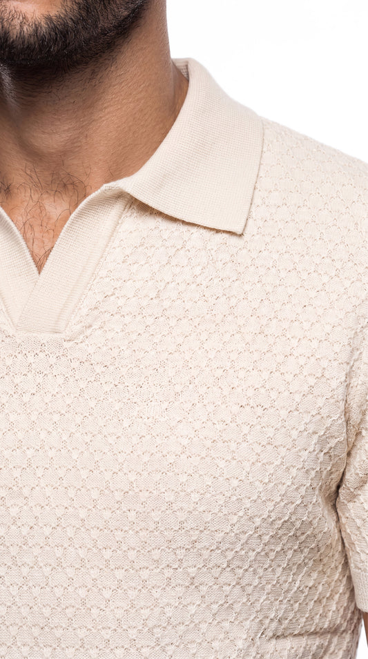 Textured knit polo