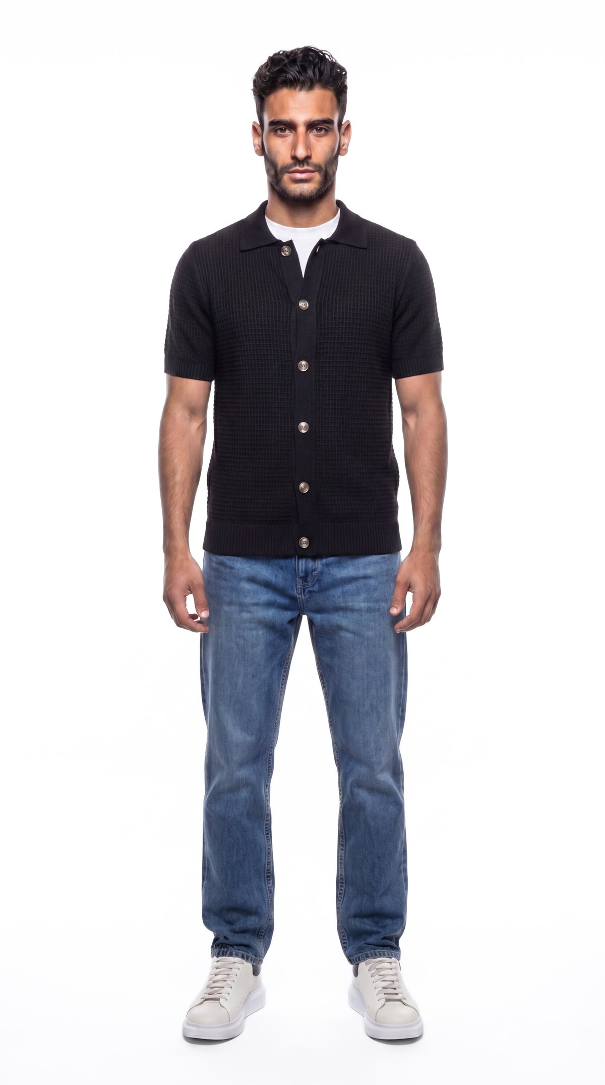 Buttoned Knit Shirt