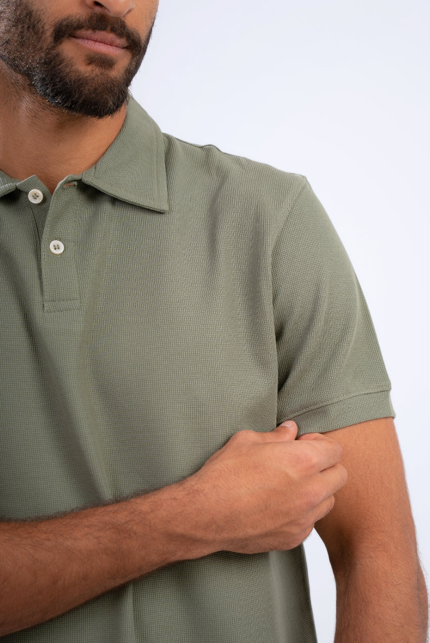 Textured Polo T-shirt
