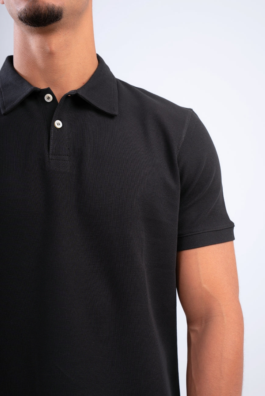 Textured Polo T-shirt