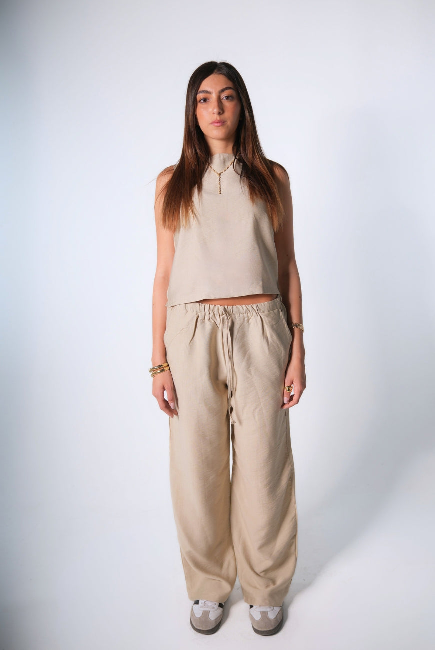 Sleeveless Linen Set