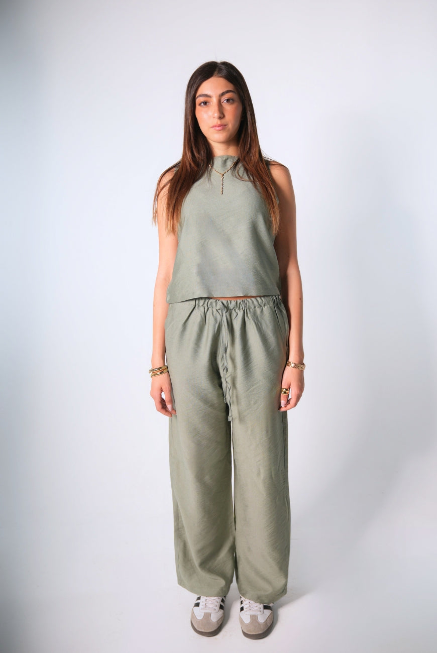 Sleeveless Linen Set