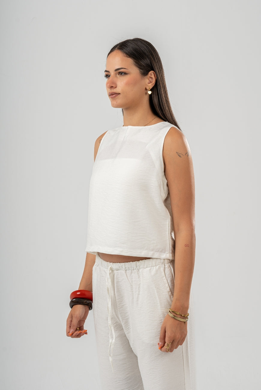 Sleeveless Linen Set