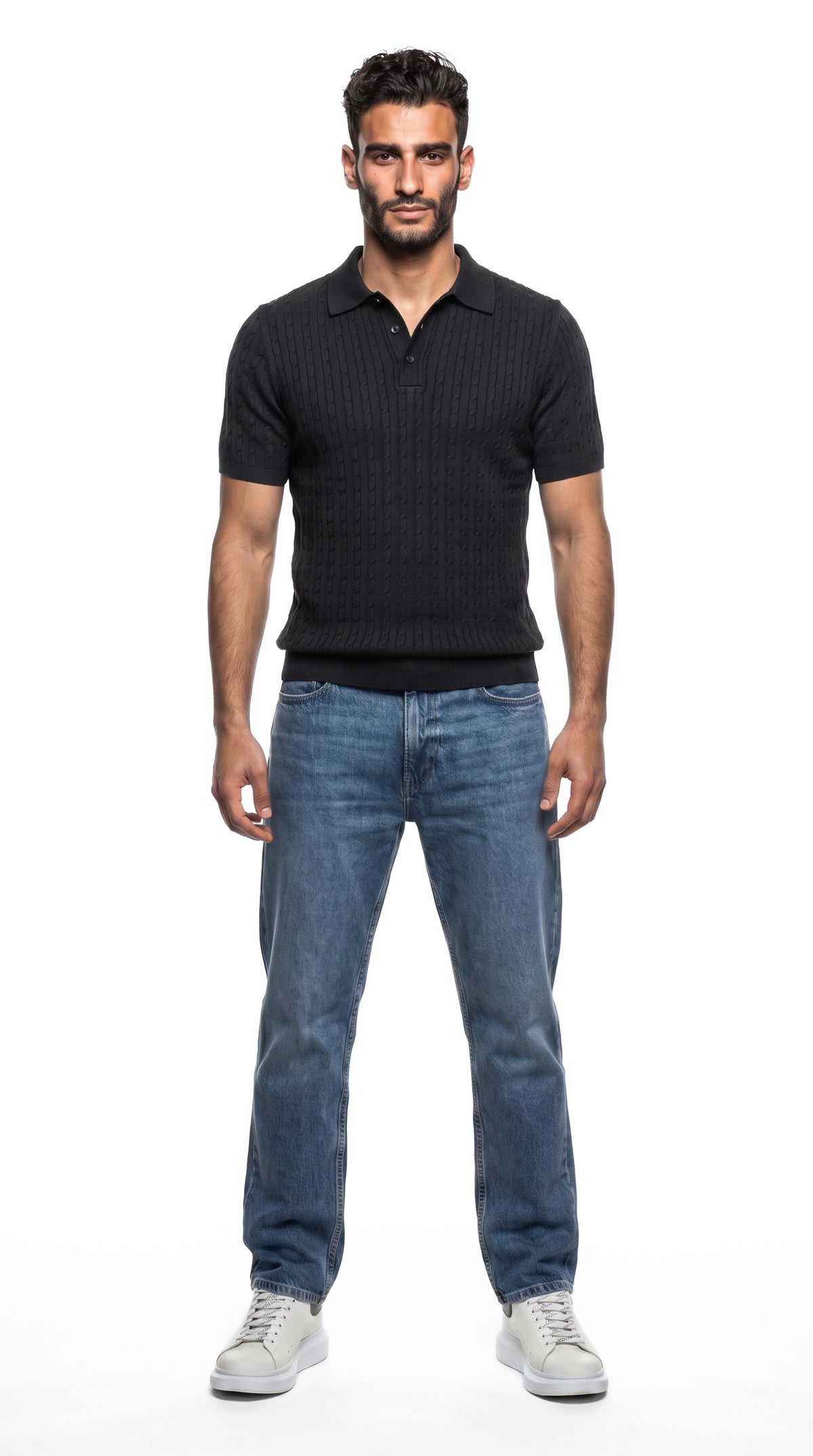 Cable Knit Polo