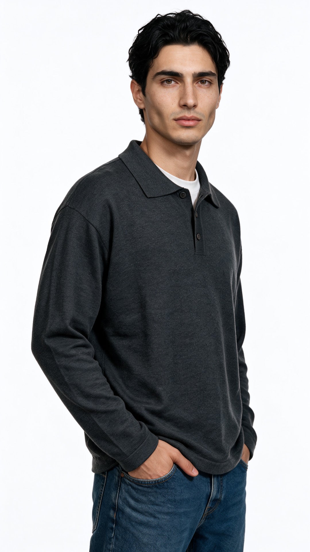 Relaxed fit knit Polo Sweater
