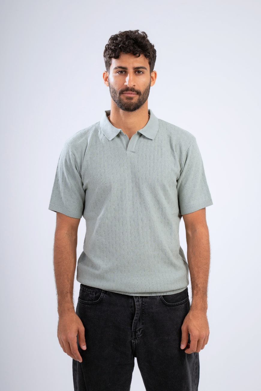 Textured Knitted Polo