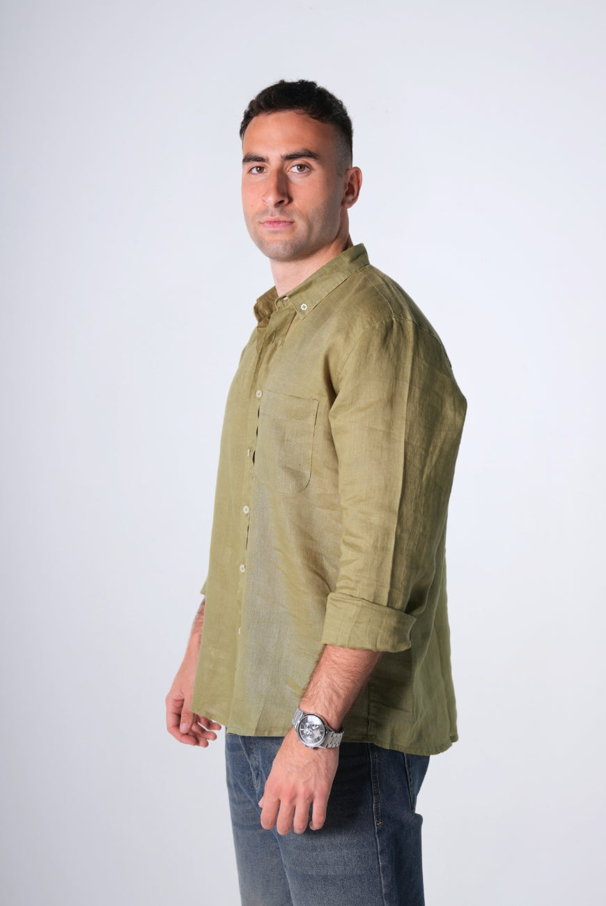 Long Sleeve Pure Linen Shirts