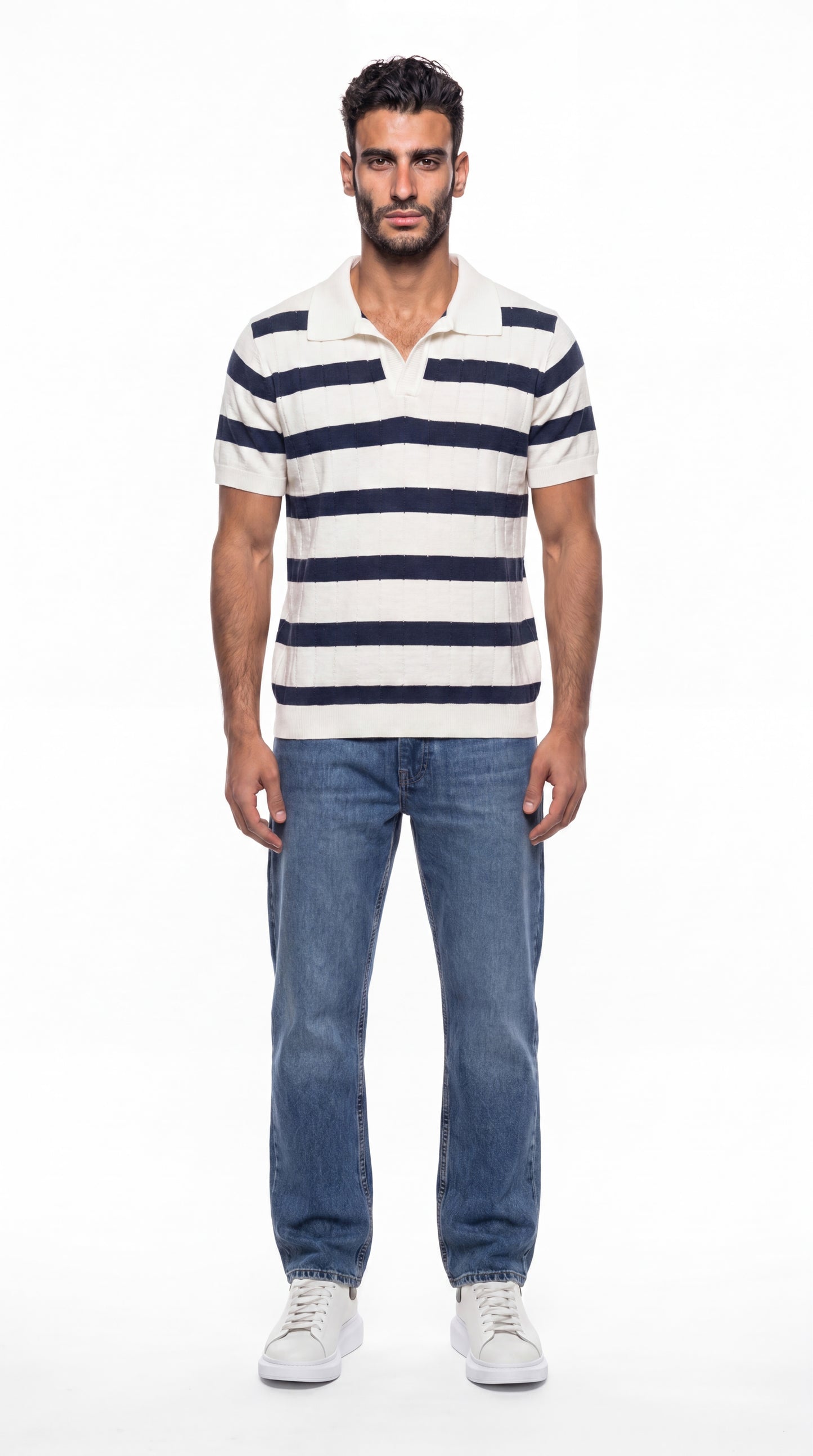 Striped knit Polo