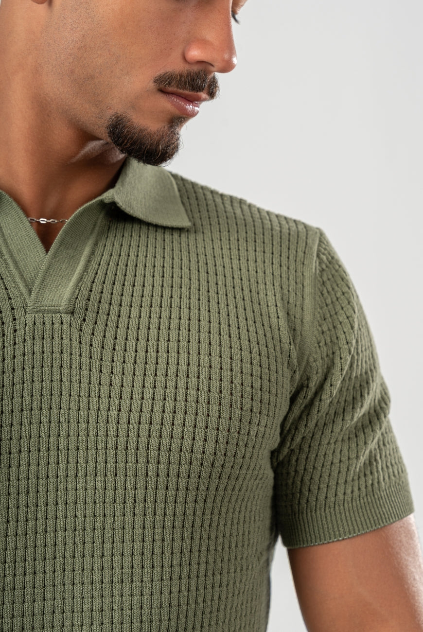 Mesh Knitted Polo