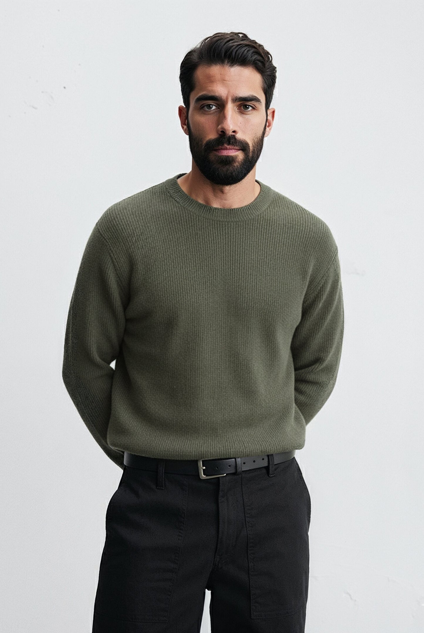 Purl knit sweater