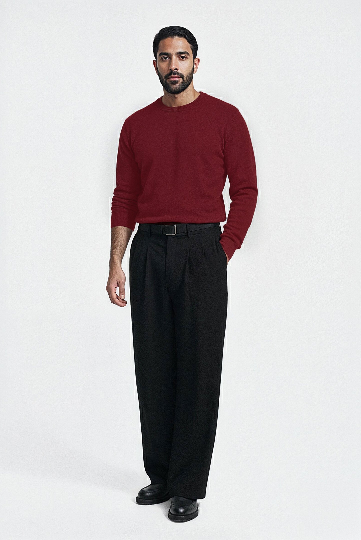 Wide leg pleated pants