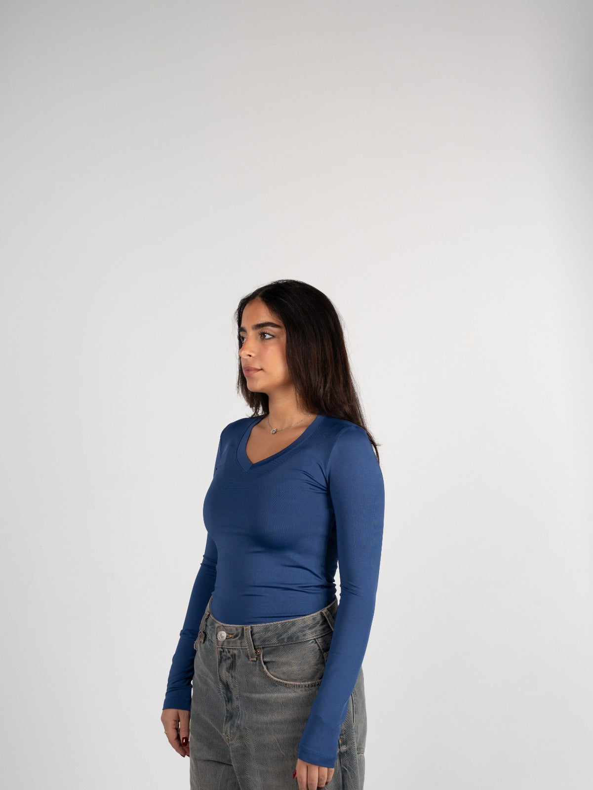 Sleeved V Neck Top