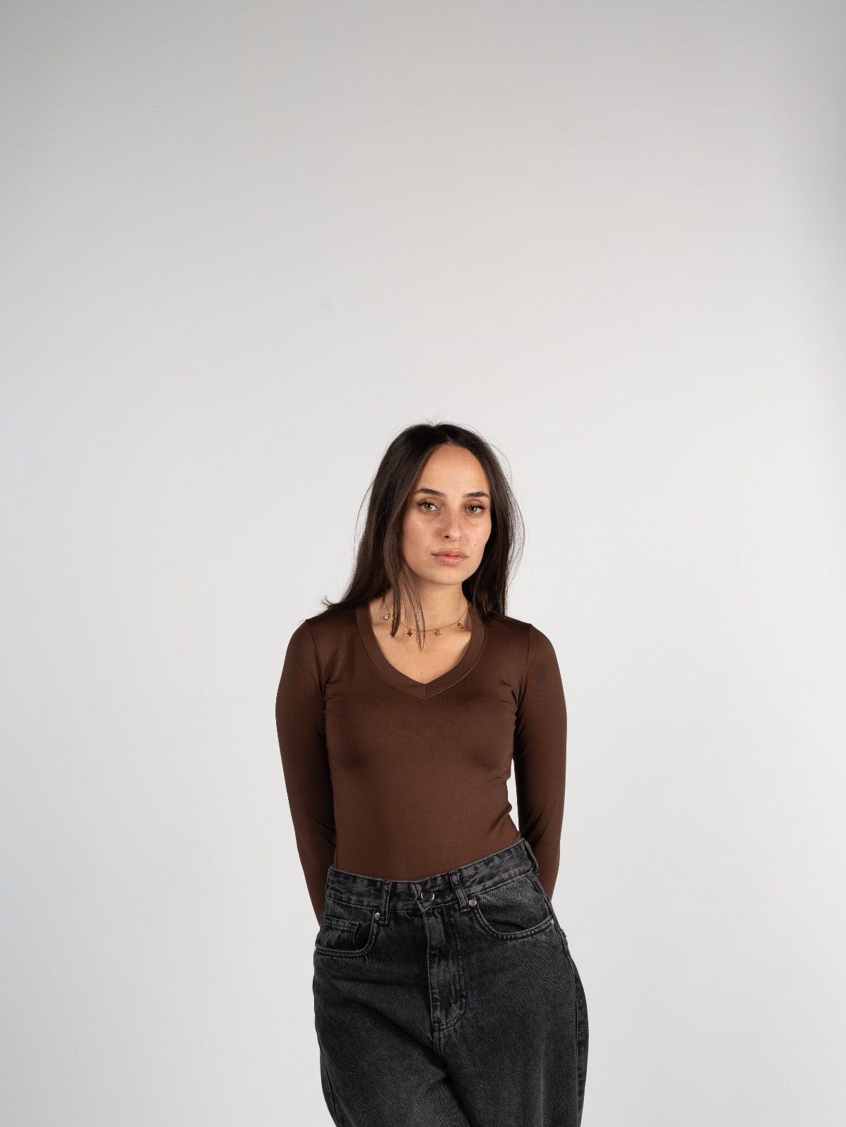 Sleeved V Neck Top