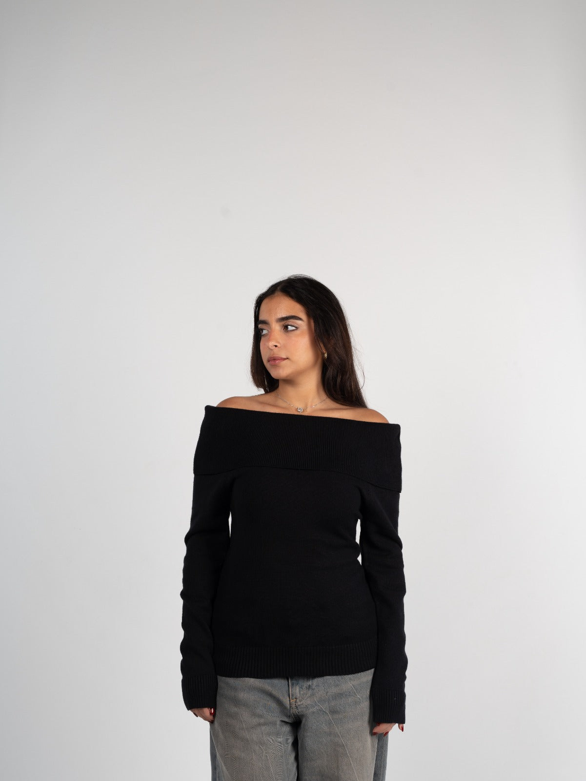Knitted Off-Shoulder Top