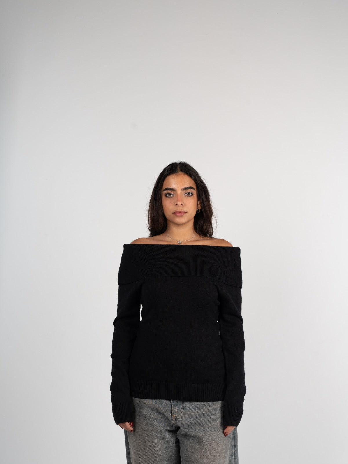 Knitted Off-Shoulder Top