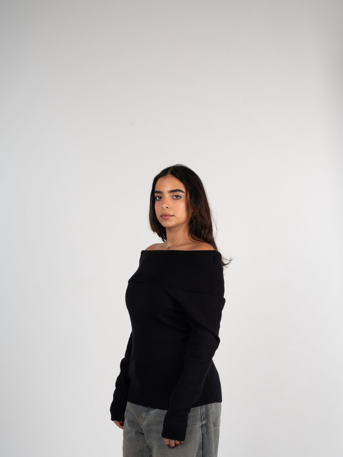 Knitted Off-Shoulder Top