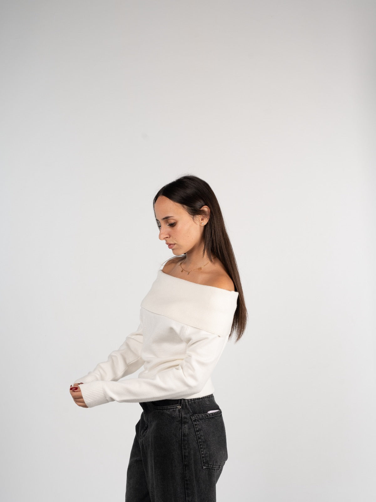 Knitted Off-Shoulder Top