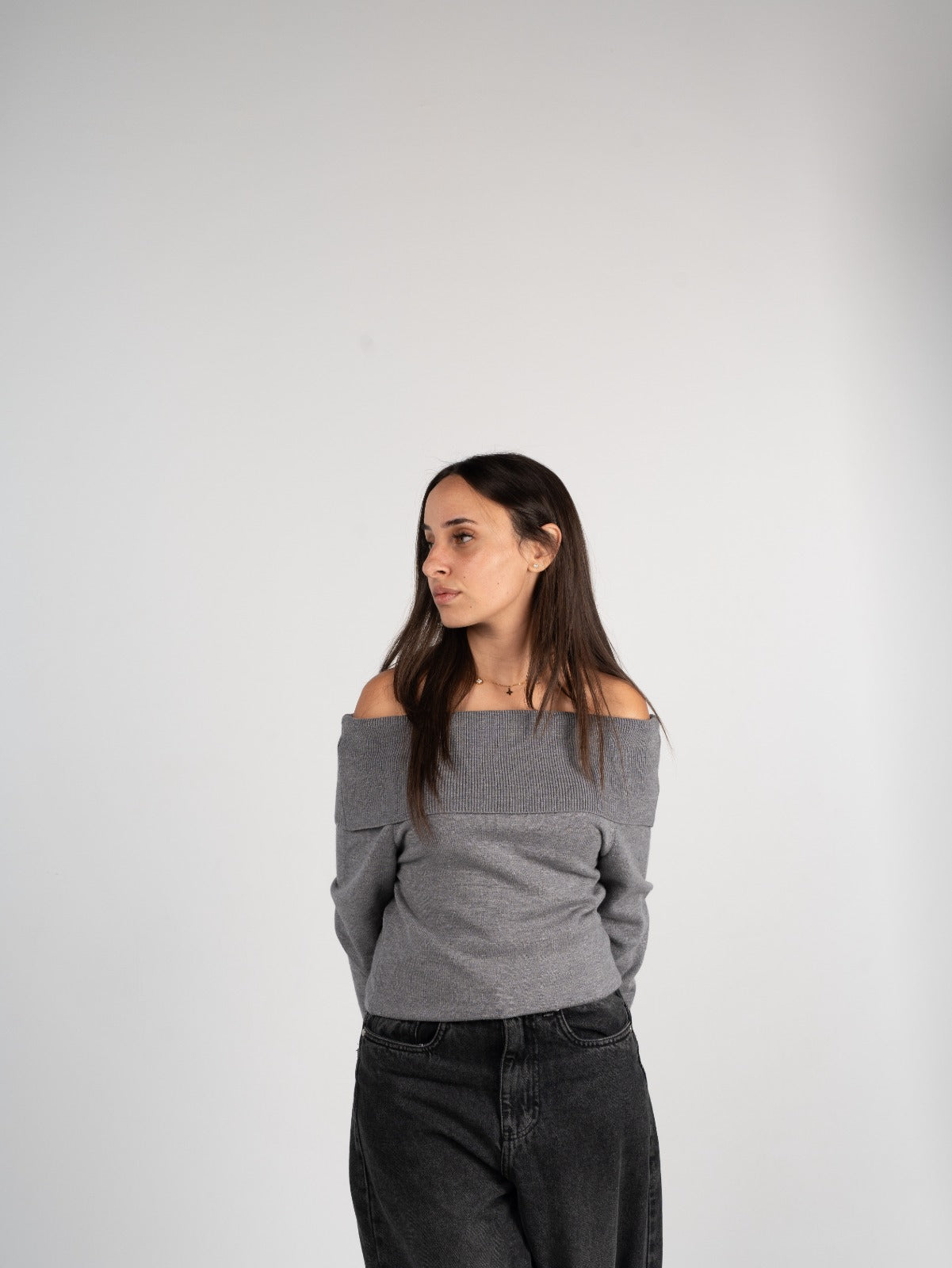 Knitted Off-Shoulder Top