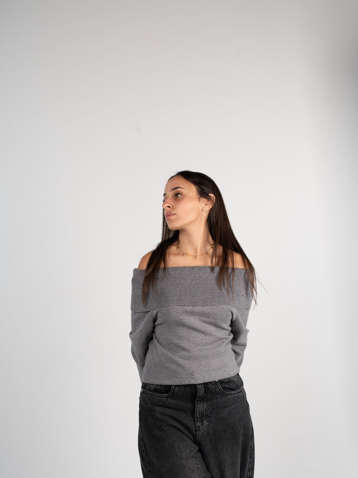Knitted Off-Shoulder Top