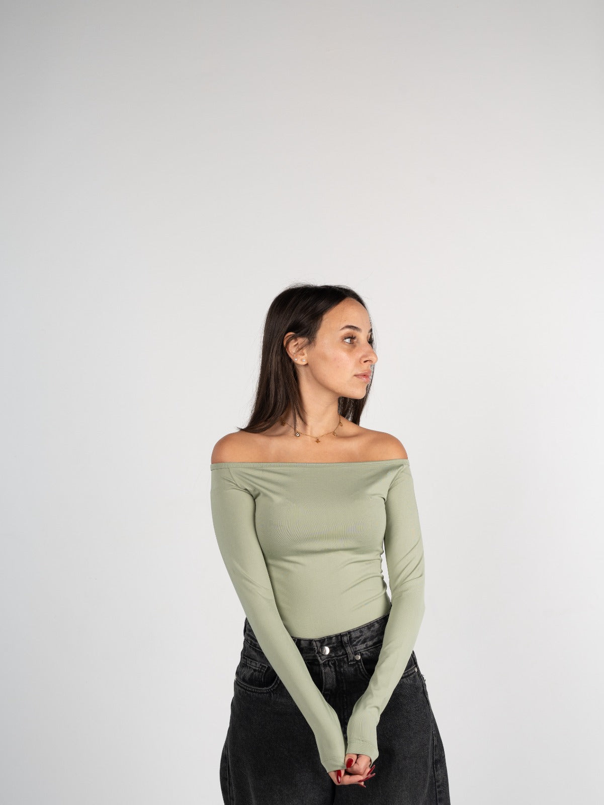 Long Sleeve Off-Shoulder Top
