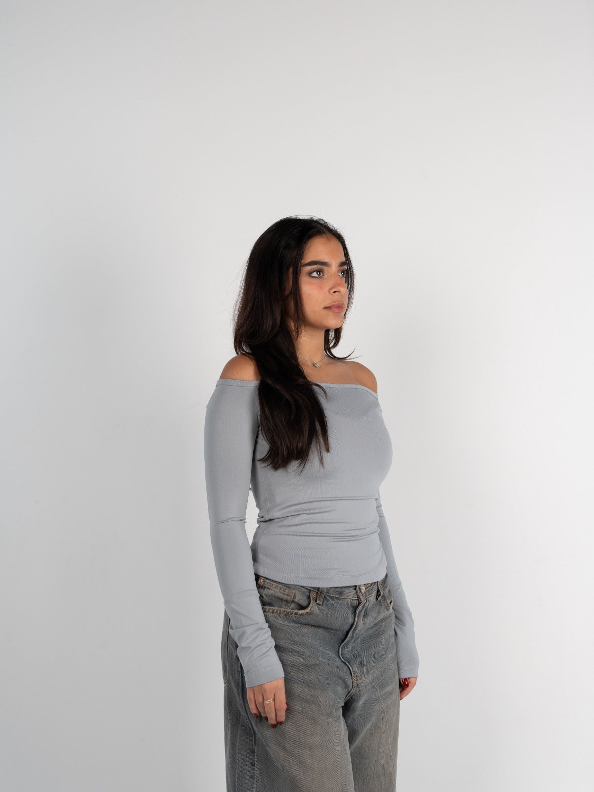 Long Sleeve Off-Shoulder Top