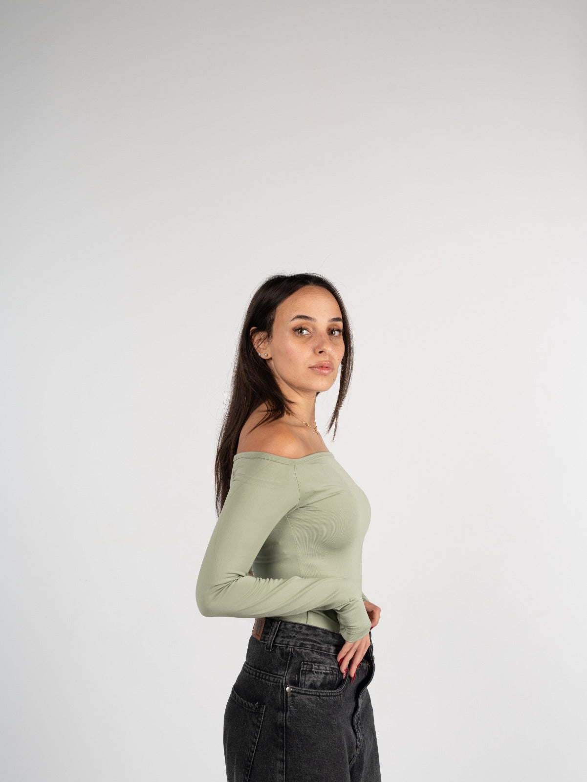 Long Sleeve Off-Shoulder Top