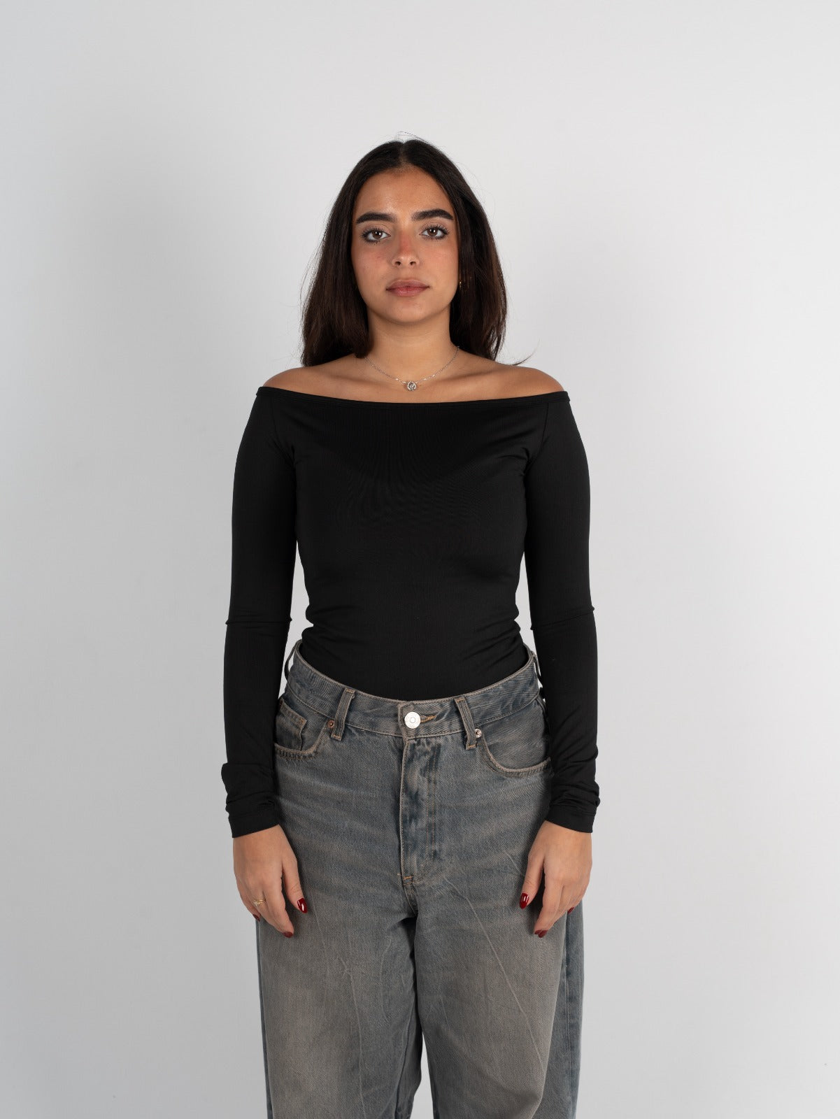Long Sleeve Off-Shoulder Top