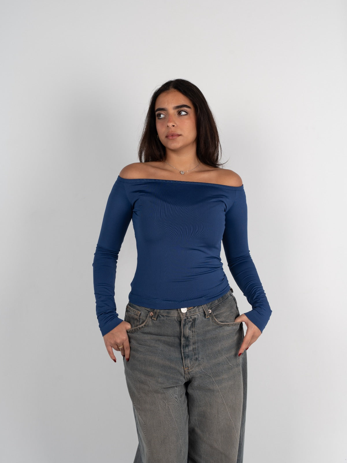 Long Sleeve Off-Shoulder Top