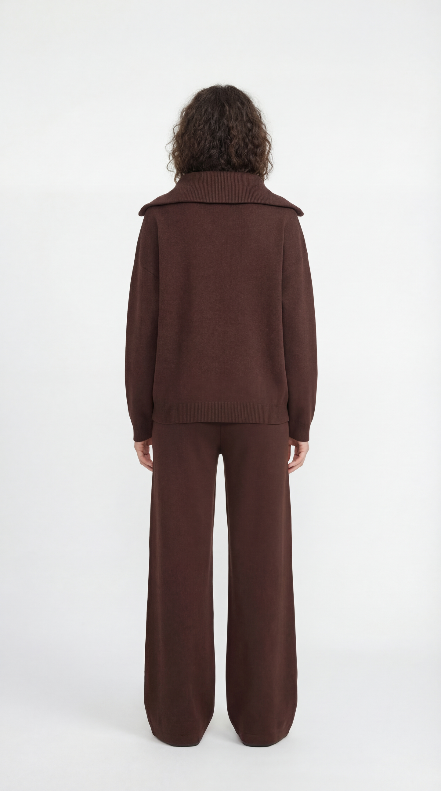 Quarter zip knit set