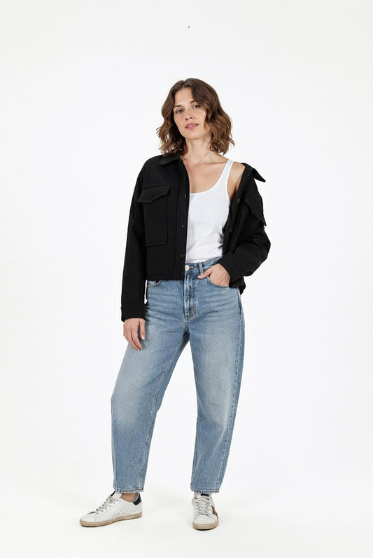 Cropped wool jacket
