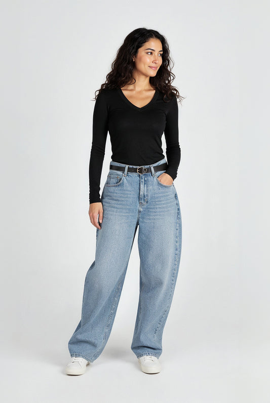 Long Sleeve V Neck Top