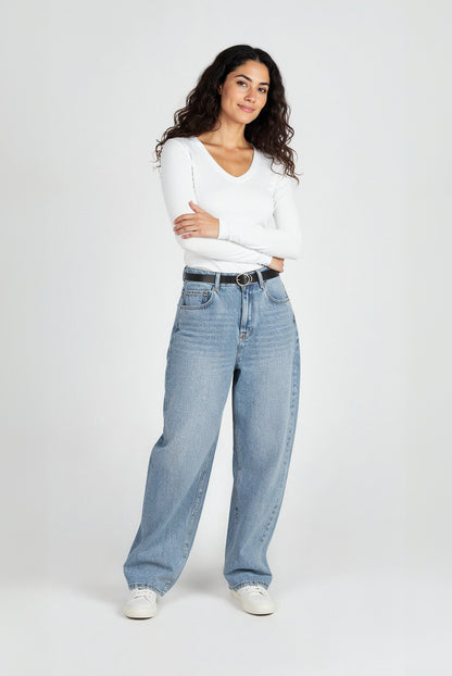 Long Sleeve V Neck Top