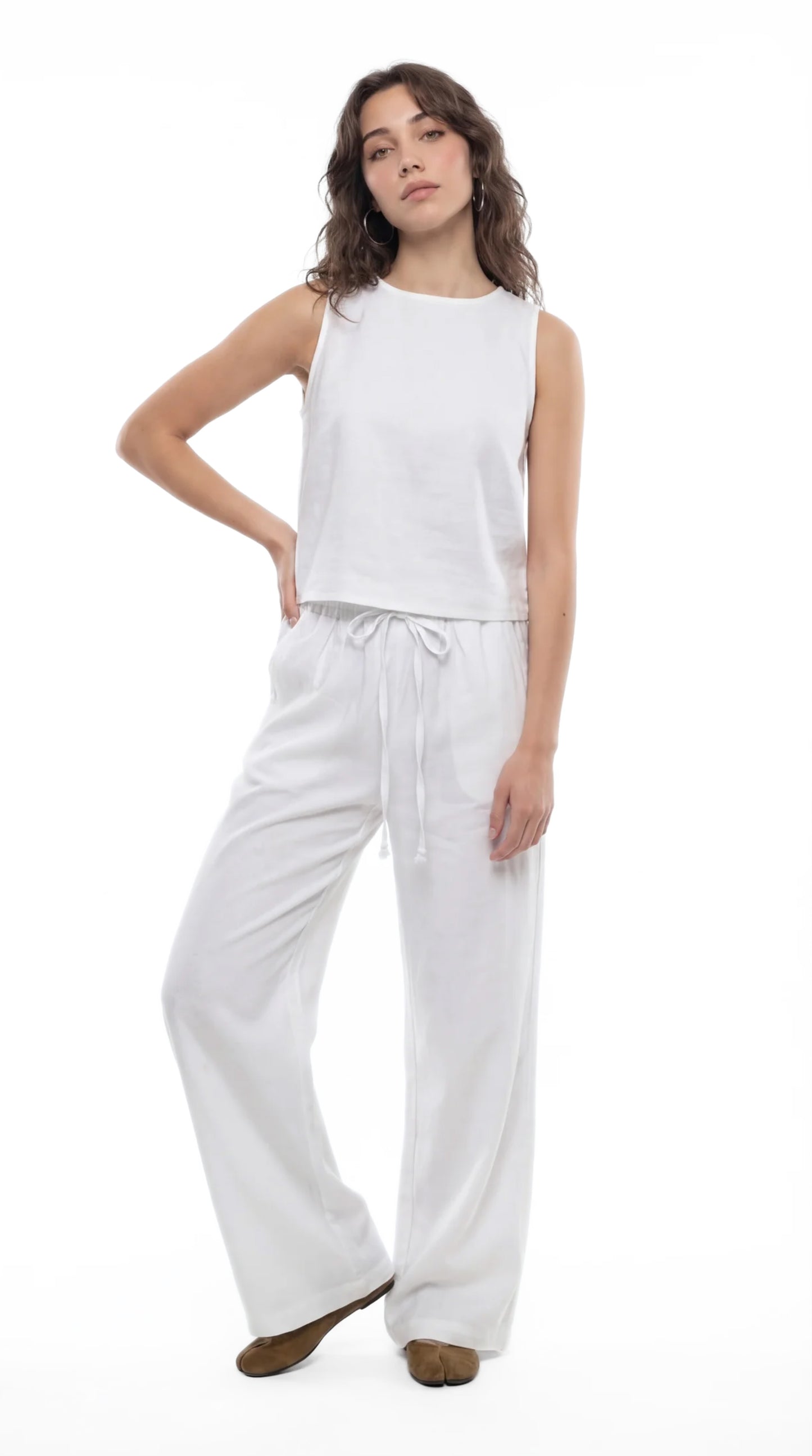 Sleeveless Linen Set