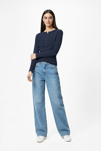 Long Sleeve Henley Top