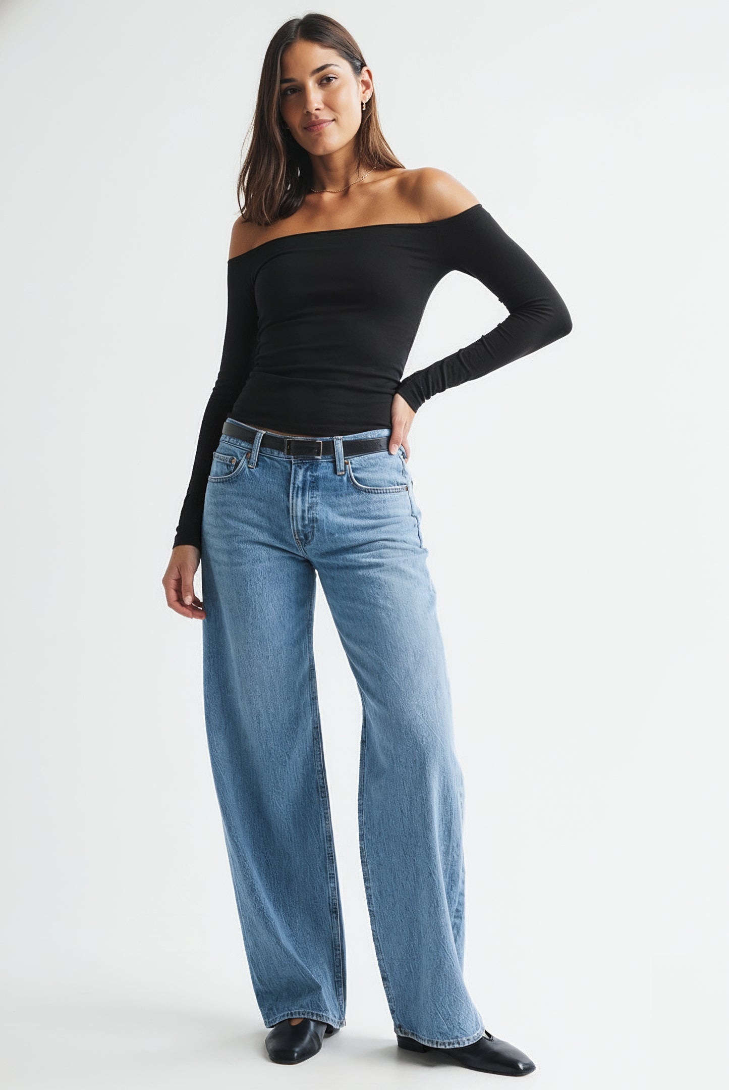 Long Sleeve Off-Shoulder Top