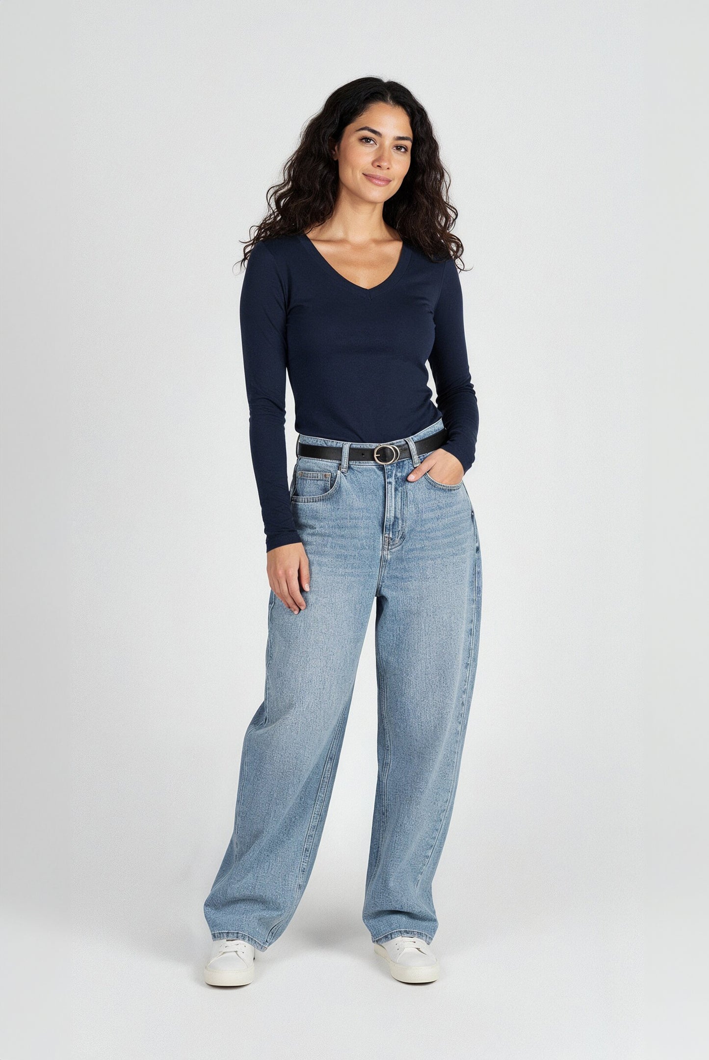 Long Sleeve V Neck Top