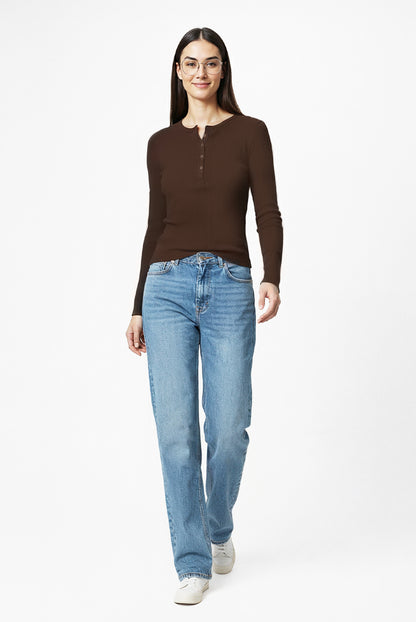 Long Sleeve Henley Top