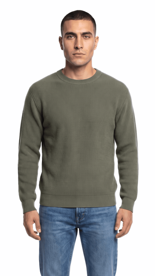 Purl knit sweater