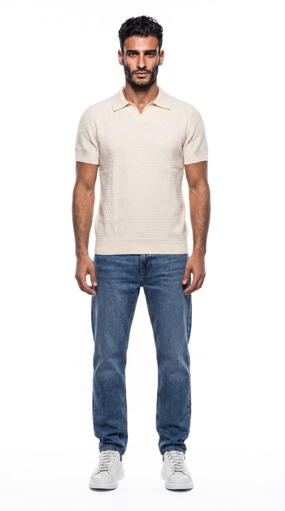 Textured knit polo