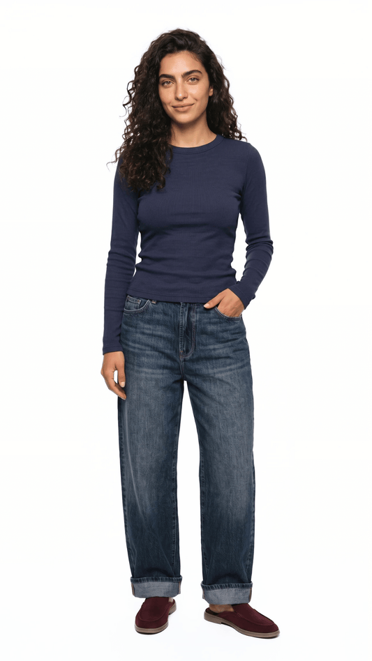 Long Sleeve Ribbed Top
