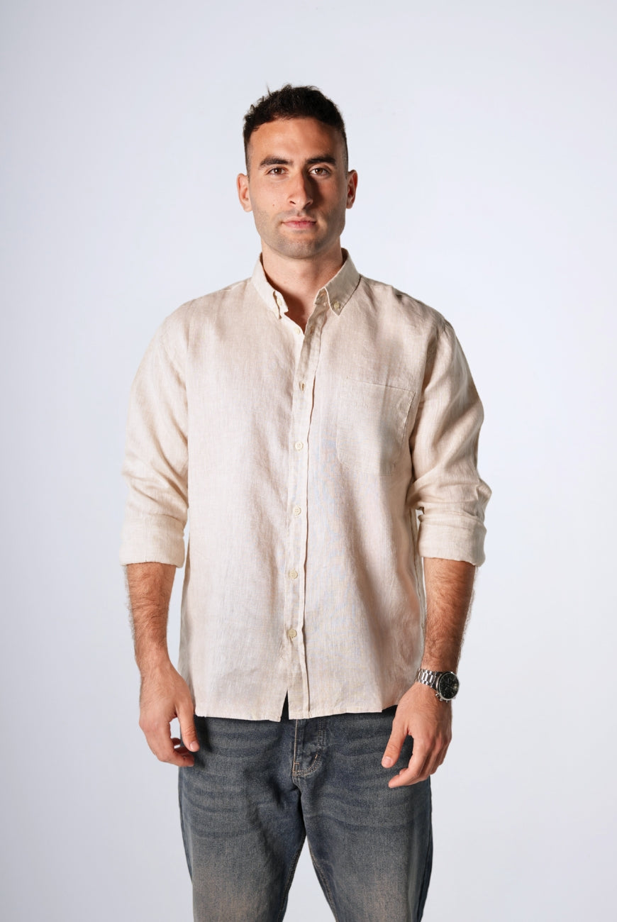 Long Sleeve Pure Linen Shirts