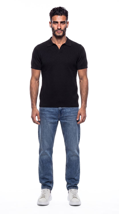 Textured knit polo