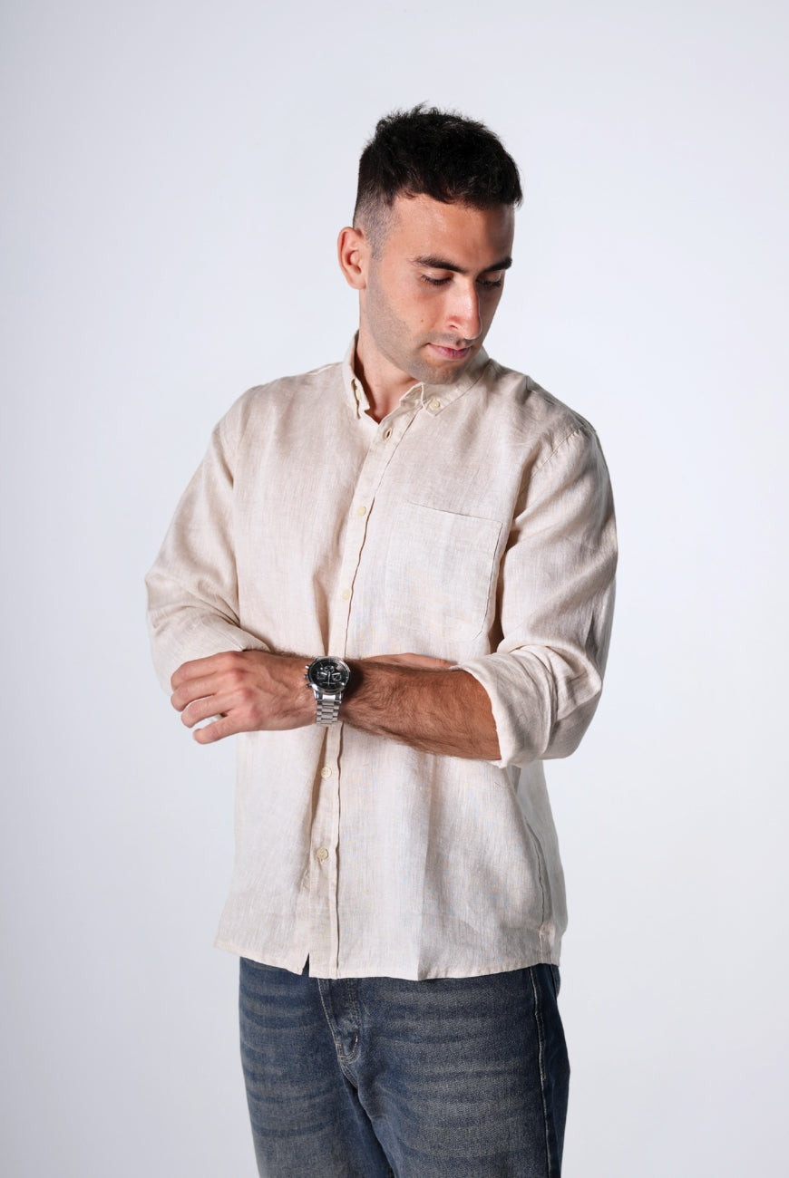 Long Sleeve Pure Linen Shirts