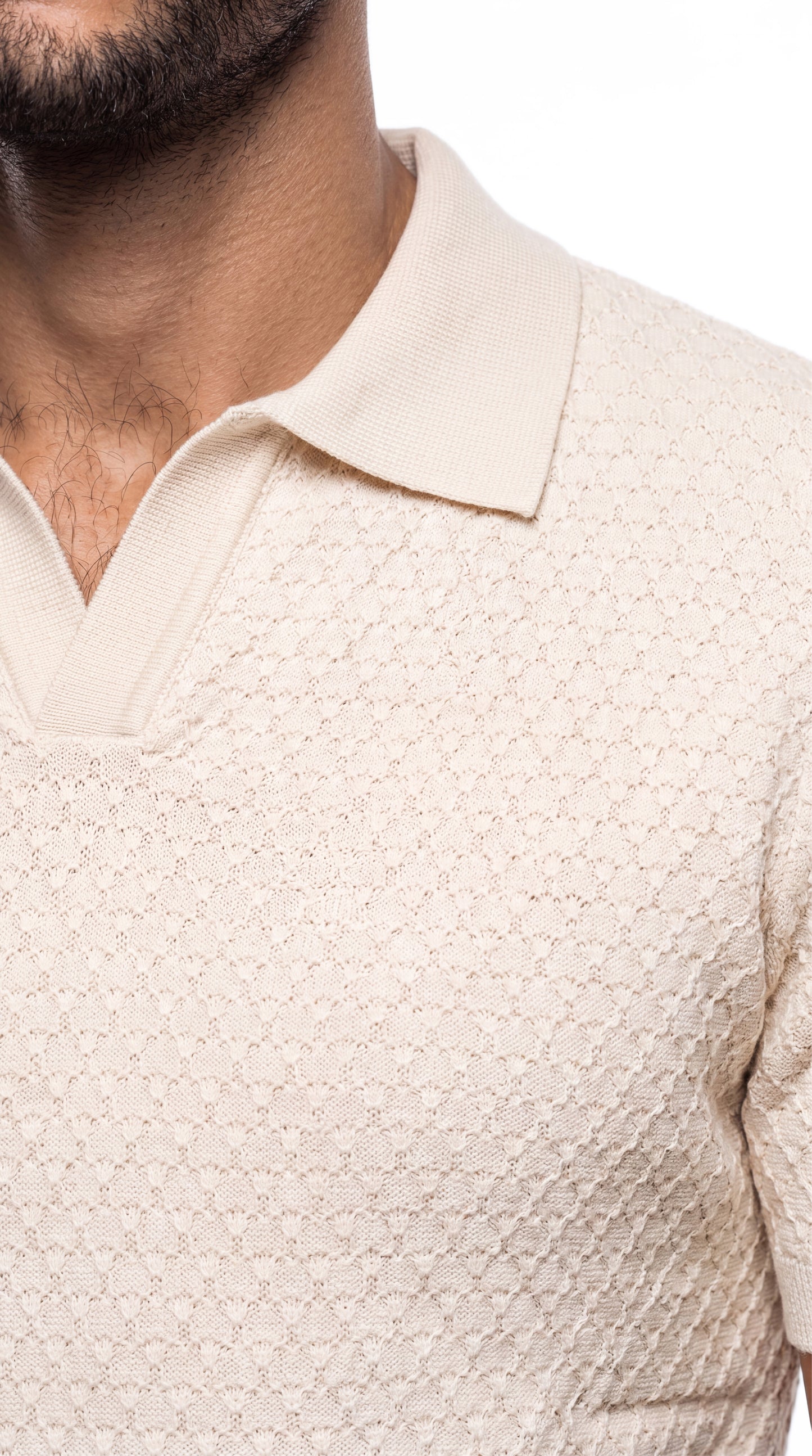 Textured knit polo