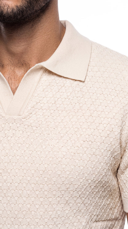 Textured knit polo