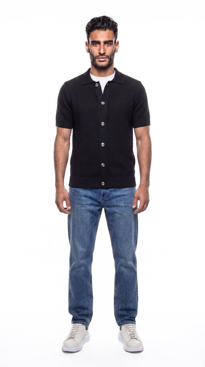Buttoned Knit Shirt