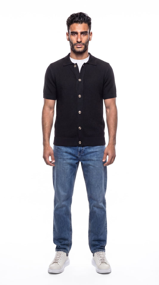 Buttoned Knit Shirt