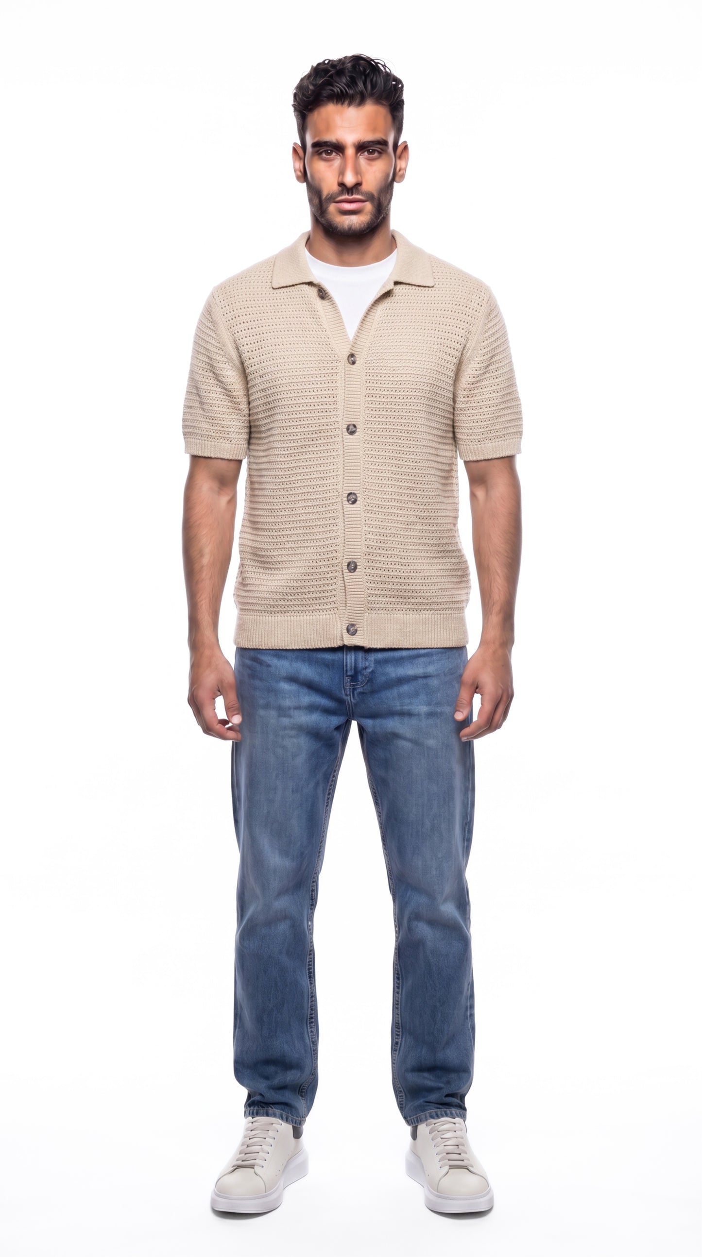 Buttoned Knit Shirt