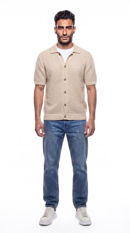 Buttoned Knit Shirt